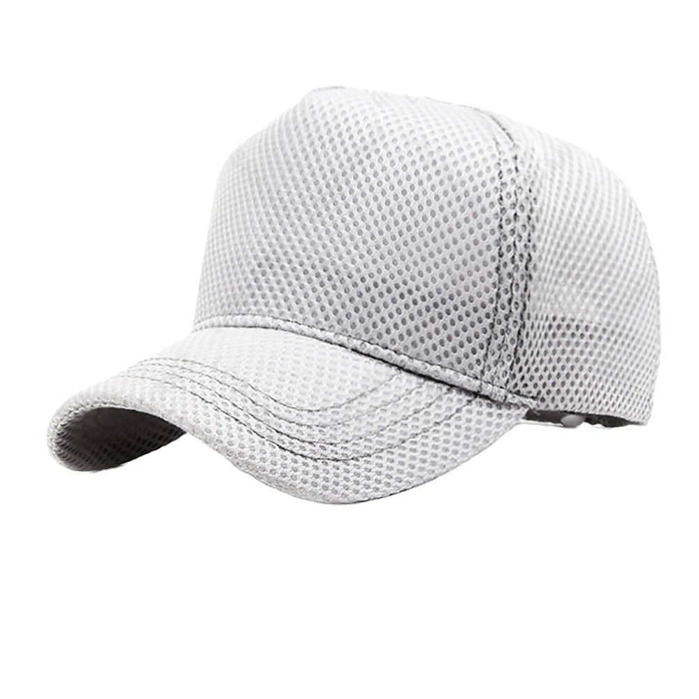 Hot Sale Custom Embroidery Logo Polyester Curved Brim Baseball Caps 5 Panel Quick Dry Blank Full Mesh Trucker Hats