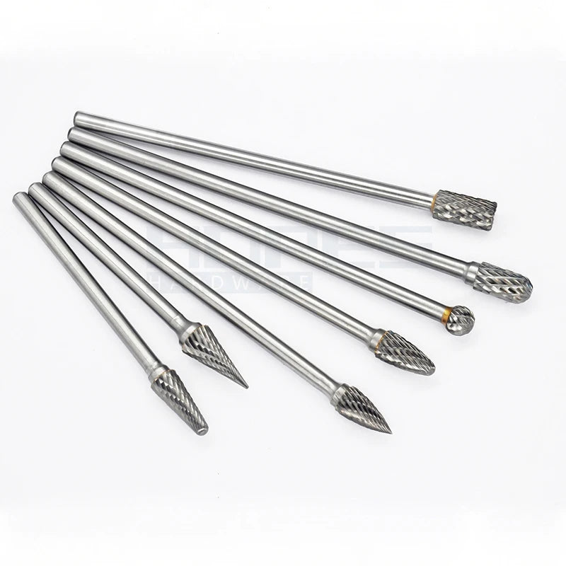 Lengthen 100mm 150mm Grinding Bits Tungsten Carbide Burr Rotary File with Double Cut Tooth 6mm Shank Mill Cutter Tools