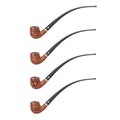 XIAOXIONG Factory Custom 9mm Natural Pear Wood & Acrylic Classic Bent Type Long Smoking Pipes Portable Lacquer Finish Wholesale