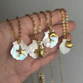 Merryshine Summer 18K Gold Color Stainless Steel Plated Waterproof Pendant Shell Chain Beach Starfish y2k Necklace For women