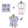 Wholesale Kids Adult Soft Warm Sweatshirt Hooded Blankets Fleece Sherpa Custom Printed Oversized Wearable Hoodie Blanket