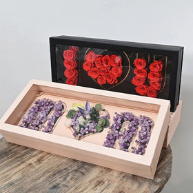 Wholesale Folding Mother's Day Rose Flower Box Rectangular I Love You Mom Floral Gite Box for Mom Flower Packaging