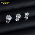 Fine Jewelry Hot Sale 6prongs Stud Earrings 925 Sterling Silver Screw Back Moissanite Diamond  Hip Hop Stud Earrings