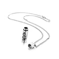 Yiwu Aceon Velle Stainless Steel Round Cylinder Screw Design Secret Message Logo Stamped Bottle Medical SOS Necklace