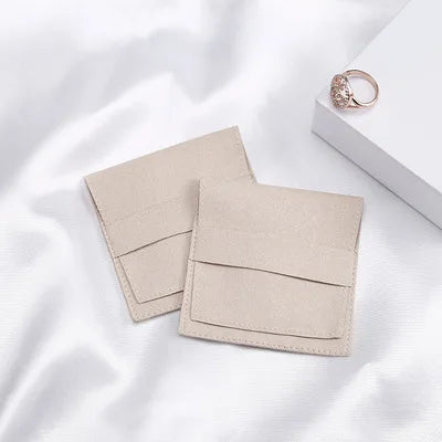 Envelope Bags Small Velvet Flap Pouch for Jewelry Microfiber Jewelry Pouch Support Custom Deboss Logo