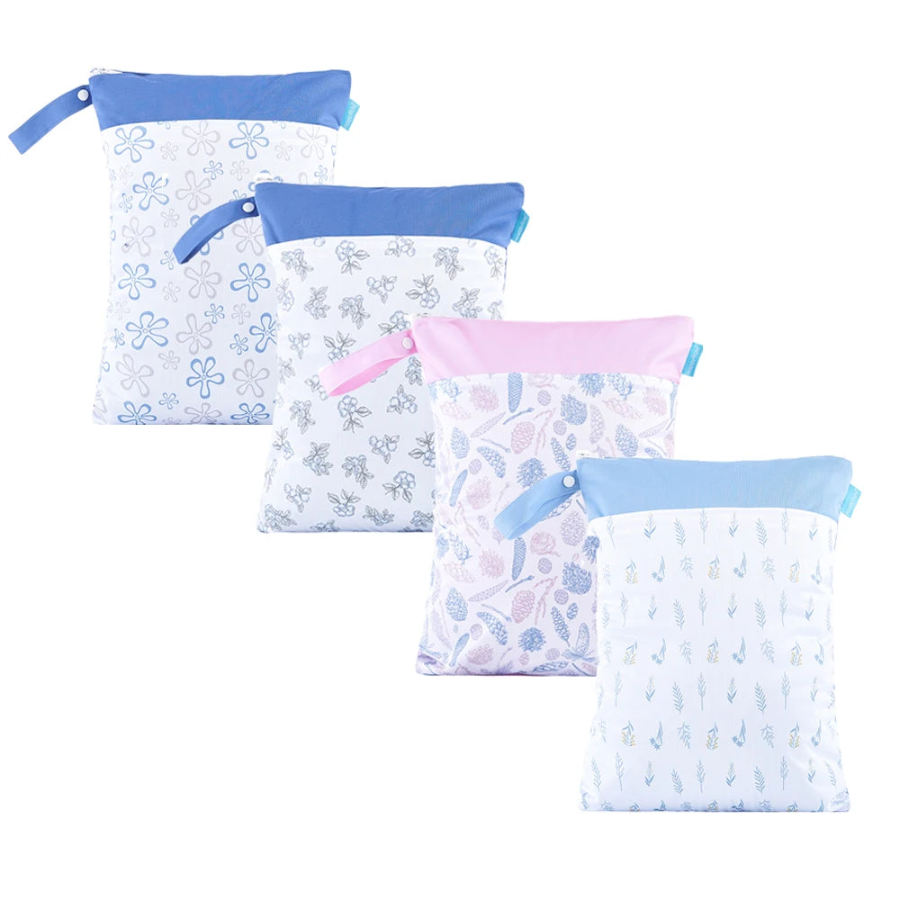 Happyflute Waterproof Eco Friendly Wet Bag Wet and Dry Separation Baby Diaper Bag Washable Foldable Clothes Storage Bag