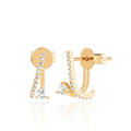 LOZRUNVE 925 Sterling Silver Fashion Front and Back CZ Cubic Zirconia Stud Earring
