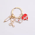 Cute Enamel Syringe  Jewelry Gift Heart Doctor Nurses Medical Keychain