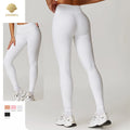 CNSHELL Custom Logo Nylon Ribbed Tight High Waist Basic High Elastic No Front Line Yoga Workout Gym Fitness Sports Legging