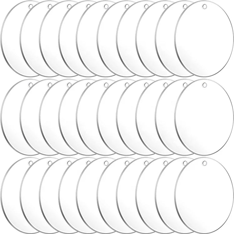 Multi-Use Ornament DIY Craft Projects Engraving Disc Thick Plastic Transparent Round Circle Acrylic Blanks for Vinyl