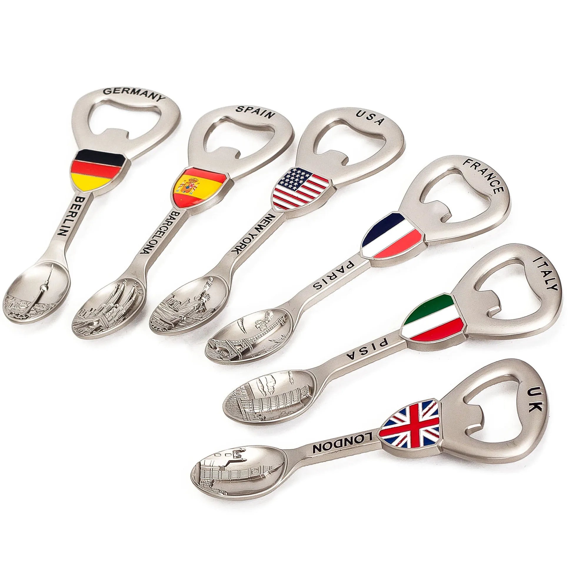 Customized Logo Spoon Shape Metal Fridge Magnet Blank Key Chain Beer Opener Bottle Souvenirs