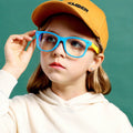 Fashion Boys Girls Computer Eyewear Healthy Material Silicone Anti Blue Light Glasses with Rectangle Frame for Children Kids