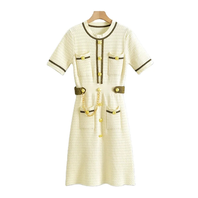 Boutique Wholesale 2025 Women's Dress for Autumn Winter Fashionable Ladies Knit Dress Loose Slimming Korean Midi Dress