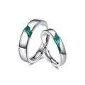 Star Galaxy Couple Ring Wholesale Romantic Design Ring Couples Accessories Green Enamel Ring Star Moon Finger Jewelry for Lover