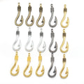 5 Colors Fish Hook Charms Metal Pendants for Jewelry Making DIY Handmade Craft 36*14mm H07