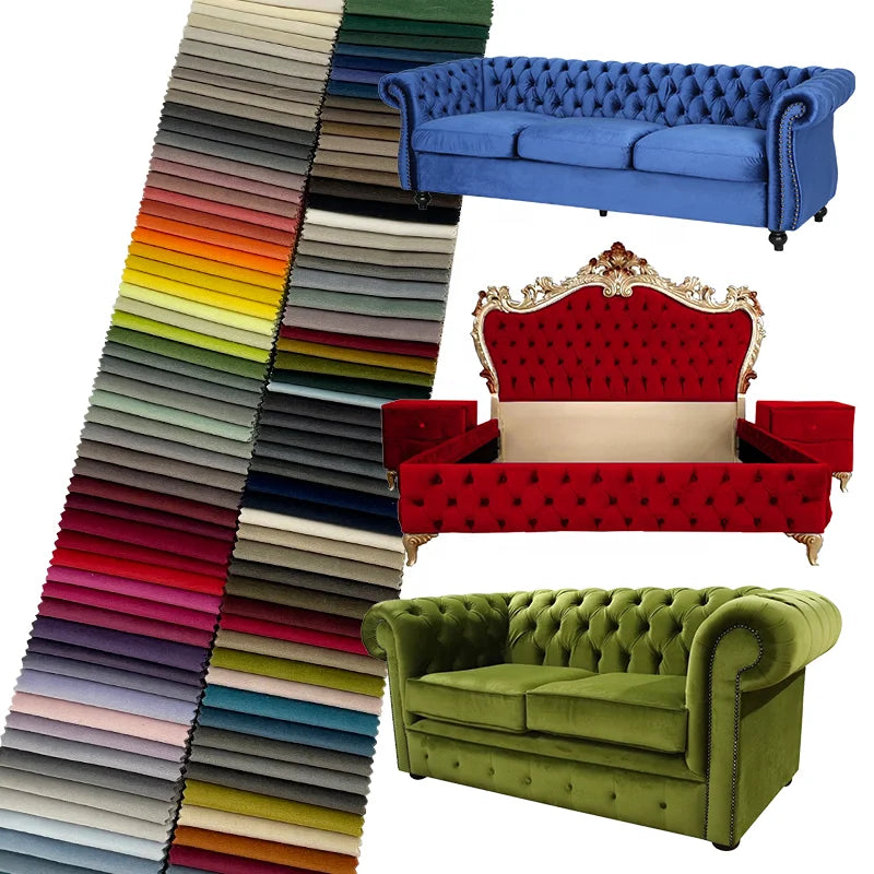 Holland Velvet Fabric 100% Polyester Wrinkle Resistant Home Textiles Cars Bags Toys Curtain Sofa Upholstery New Designs Luxury