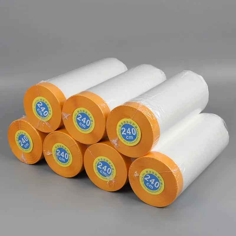 Pre-Taped Masking Film Plastic Tape and Drape Assorted Masking Paper Film Roll for Automotive Painting Covering