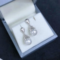 E2134 10-11mm DIY Natural Freshwater Pearl Charm Earrings Mounting Accessory 925 Sterling Silver Gold Plated  Jewelry for Women