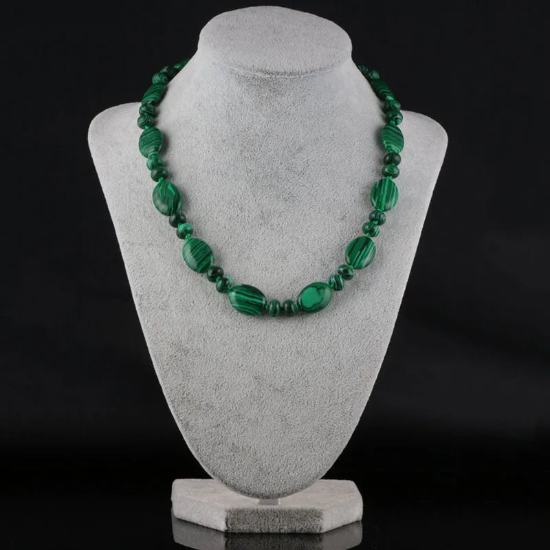 Great Varieties Wholesale Flat Oval Necklaces Jewelry Gemstone With Alloy Findings Rondelle Spacer