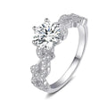 Gra  1CT Moissanite Six Claw Leaves Wrapped Ring 925 Sterling Silver 18k White Gold for Women  Wedding Engagement Ring