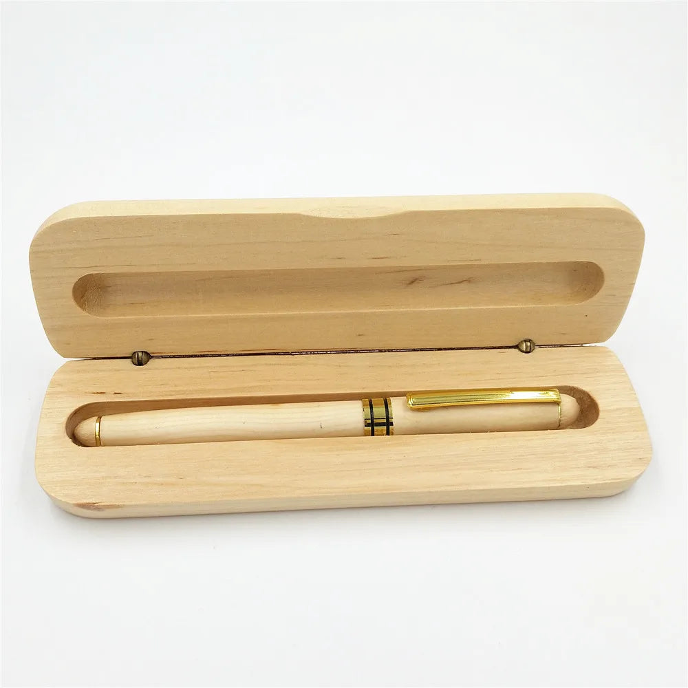 Promotional Luxury Wooden Pen Boxes Gift Pen Set Wooden Customize logo Wood Bamboo Ball Pens
