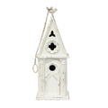 Handicraft Shabby Chic Vintage Outdoor White Wood Wall Farmhouse Decor Hanging Table Decoration Garden Decor Wooden Birdhouse