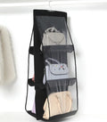 Wholesale Non-Woven Fabric 6-Pocket Handbag Organizer with Transparent Window Moisture-Proof Hanging Storage Bag