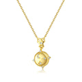 Minimalist Jewelry 14K Gold Plated 925 Sterling Silver Star Moon Print Coin Necklace Circle Zircon Fashion Jewelry Wholesale