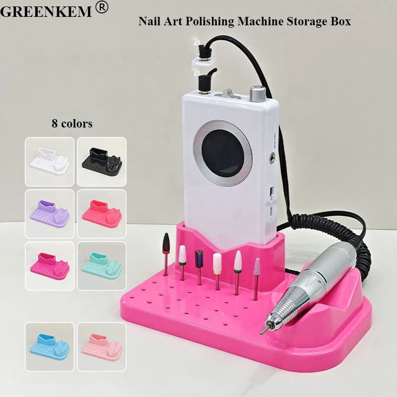 New Nail Art Polishing Machine Storage Box Nail Drill Bits Desktop Storage Tool Dust Nail Drill Bits Display Box