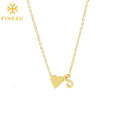 Personalized Dainty Water Proof Jewelry Women Fashion Stainless Steel Gold Plated Letter Pendant Alphabet Heart Initial Necklace