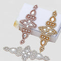 Handmade Bridal Crystal Rhinestone Badge Applique Iron-on Wedding Dress Costume Decorative Claw Setting Diamond Sticker Patches