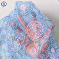 Latest Design Elegant Sequin Lace Embroidery Fabric Scalloped Edge Shiny Mesh Embroidery  Brocade Tulle Fabric