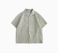 2024 New Style Custom Summer Cotton Men's Short Sleeved T-Shirt Mens Crochet Striped  Button Down