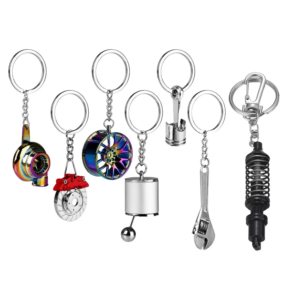 Custom LOGO Metal Car Keychain Turbo Brake Tire Shock Absorber Key Chain for Promotion Gift