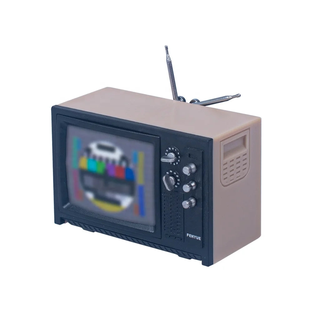 DollHouse Mini Retro TV Resin Educational Model Toy Ornaments Miniature Simulation Furniture for Living Room Decoration