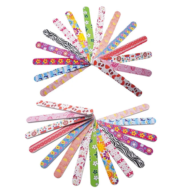 New Style Multiple Branded Disposable Double-Sided Colorful 180 Emery Board Eco-friendly Safe Easy Apply Customized Nail File