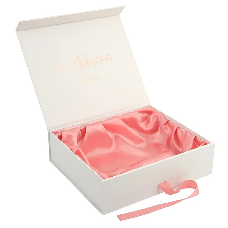 Full Printing Product Clothing Gift Packaging Paper Boxes With Ribbon Magnetic