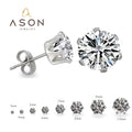 Ason Fashion Jewelry Stainless Steel Stud Earrings Hypoallergenic Cubic Zirconia 18K Gold Plating White CZ Earrings for Women