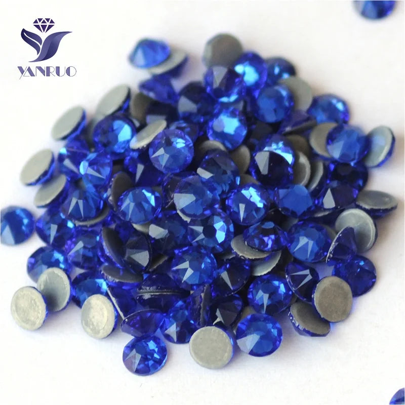 2022 Sapphire Hotfix Diamond Cut Rhinestones Ss10 Hotfix Rhinestones Material Diamond