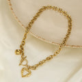 Laodun Fashionable Women Jewelry Chain Stainless Steel Necklace Real Gold Vermeil Heart Pendant Jewelry Necklace Vermeil
