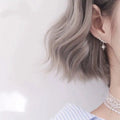925 Sliver Simple and Sweet Crystal Rhinestone Star Shape Tassel Earrings Women