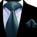 Solid Color Waterproof Men's Tie 2pcs/set With Pocket Square Custom Nen Neck Ties Hanky Handkerchief Set