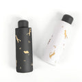 Straight Pattern Mini 5-Fold Capsule Umbrella Black Windproof Waterproof 190T Pongee Auto Open All-in-One for Advertising