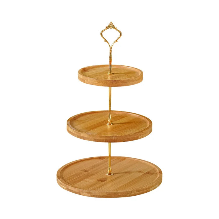 Wooden Polished High Strength Cupcake Stand for Dessert Table Display 3 Tier Tray Rustic Cupcake Holder Wooden Serving Tray