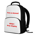 Custom 17 Inch Nylon Backpack for Men and Women Fashionable Wholesale with Zipper Closure Front Printed Design