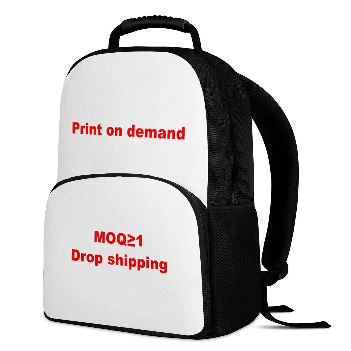 Custom 17 Inch Nylon Backpack for Men and Women Fashionable Wholesale with Zipper Closure Front Printed Design