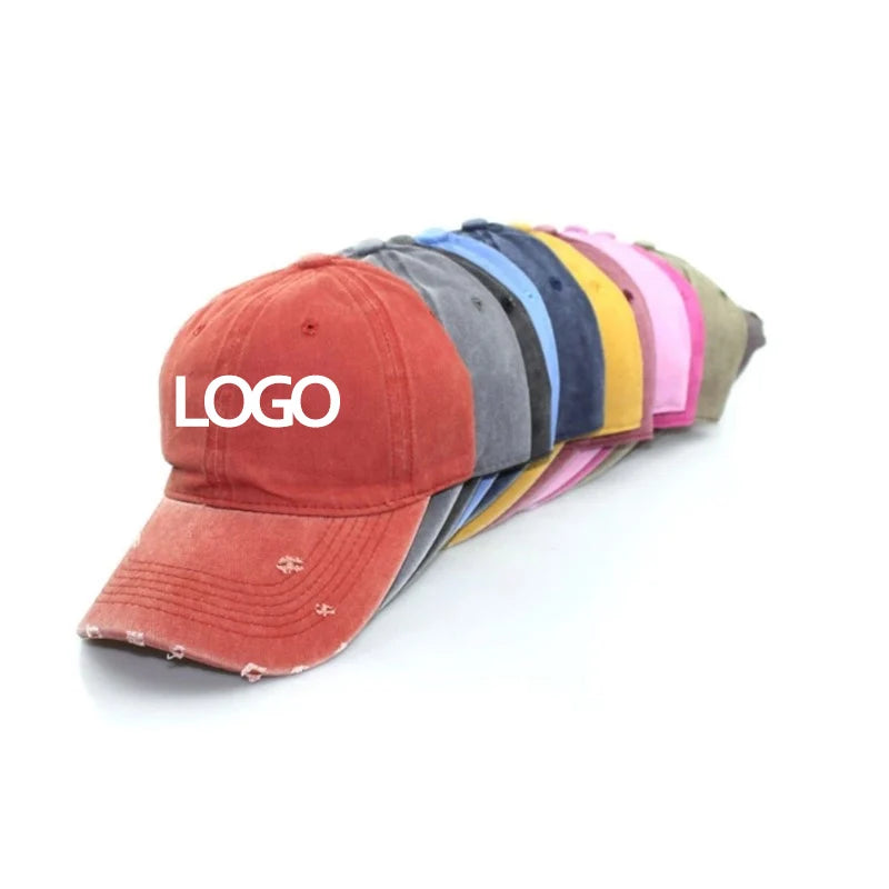 Vintage 6 Panels Washed Distressed Cotton Dad Hat Unstructured Baseball Cap