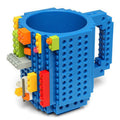Hot Selling 350ML Cylinder Shape Creative Brick Mug Eco-friendly Material DIY Building Blocks Plastic Coffee Cup Mug