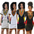 High Elastic Summer Short Sleeve Dress for Women African Styles Clothing Dress
