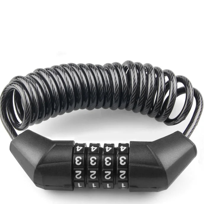 Mini 1600mm Anti-theft Black Bike Locker Alloy Bicycle Lock with 4 Digit Password and 4.13mm Cable